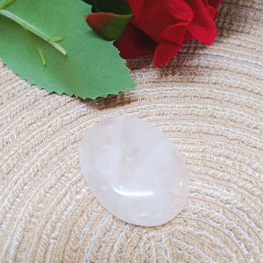 Rose Quartz Coin / Rose Quartz Palm Stone – Natural Crystal