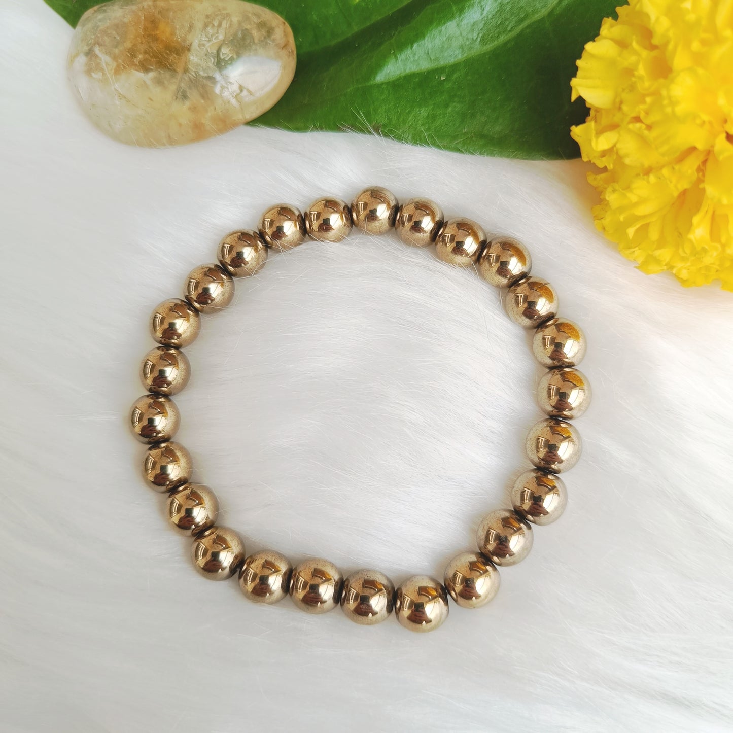 Natural Golden Hematite Bracelet for grounding, boosting focus, and confidence