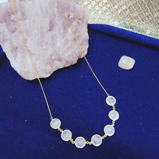 Rose Quartz Sterling Silver Necklace (Gold-Plated)