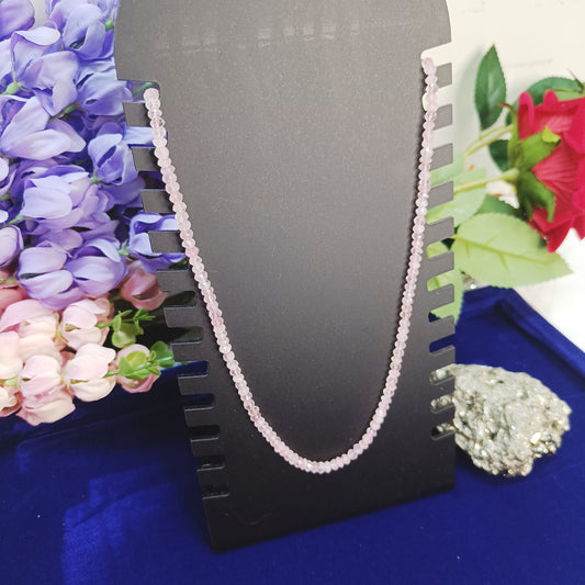 Rose Quartz Necklace | Natural Faceted Beads | Love, Beauty, Calm, Healing