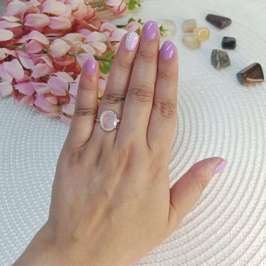 Rose Quartz Adjustable Ring | Calm, Love, Beauty