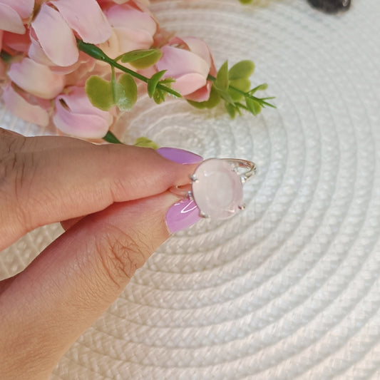 Rose Quartz Adjustable Ring | Calm, Love, Beauty