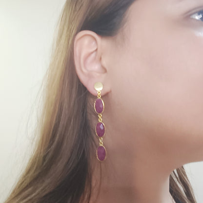 Ruby gemstone earrings under 1500 – Indian jewellery
