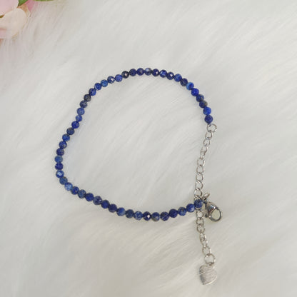 2mm Faceted Crystal Bracelet | Amethyst, Rose Quartz, Lapis Lazuli, Multi Tourmaline, Pyrite, Green Aventurine