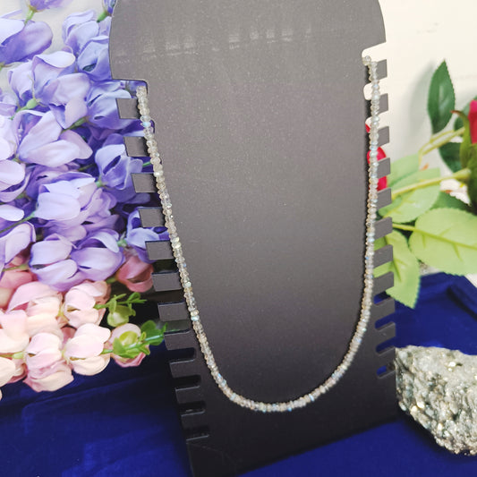 Labradorite Necklace | Natural Faceted Beads | Protection, Transformation, Intuition