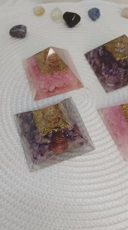 Rose Quartz Oregone Pyramid | Rose Quartz Pyramid