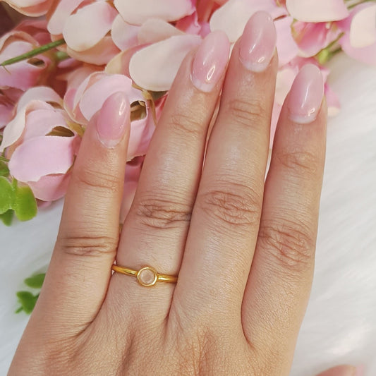 Minimal sterling silver Rose Quartz ring – Gemsara jewellery